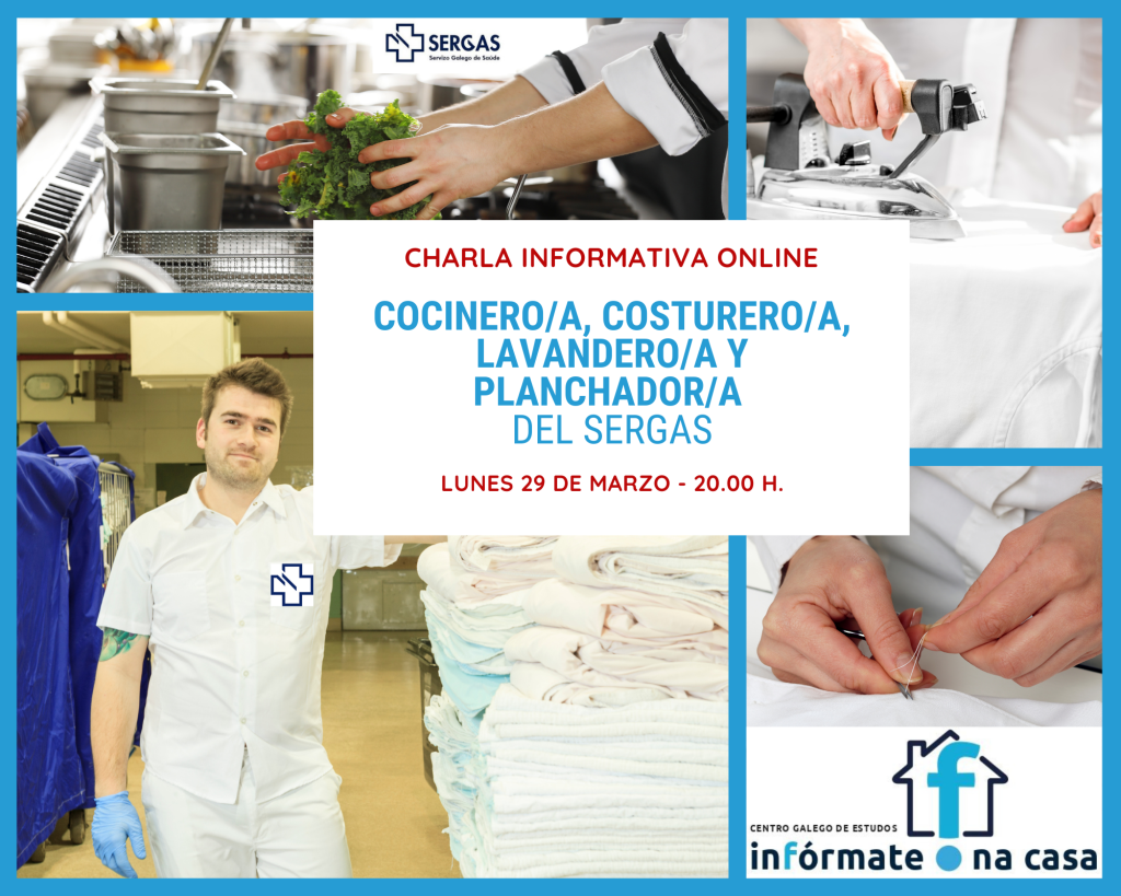 Charla lavandera, costurera, planchadora y cocina Sergas