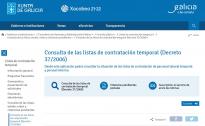 Página listas contratación Xunta