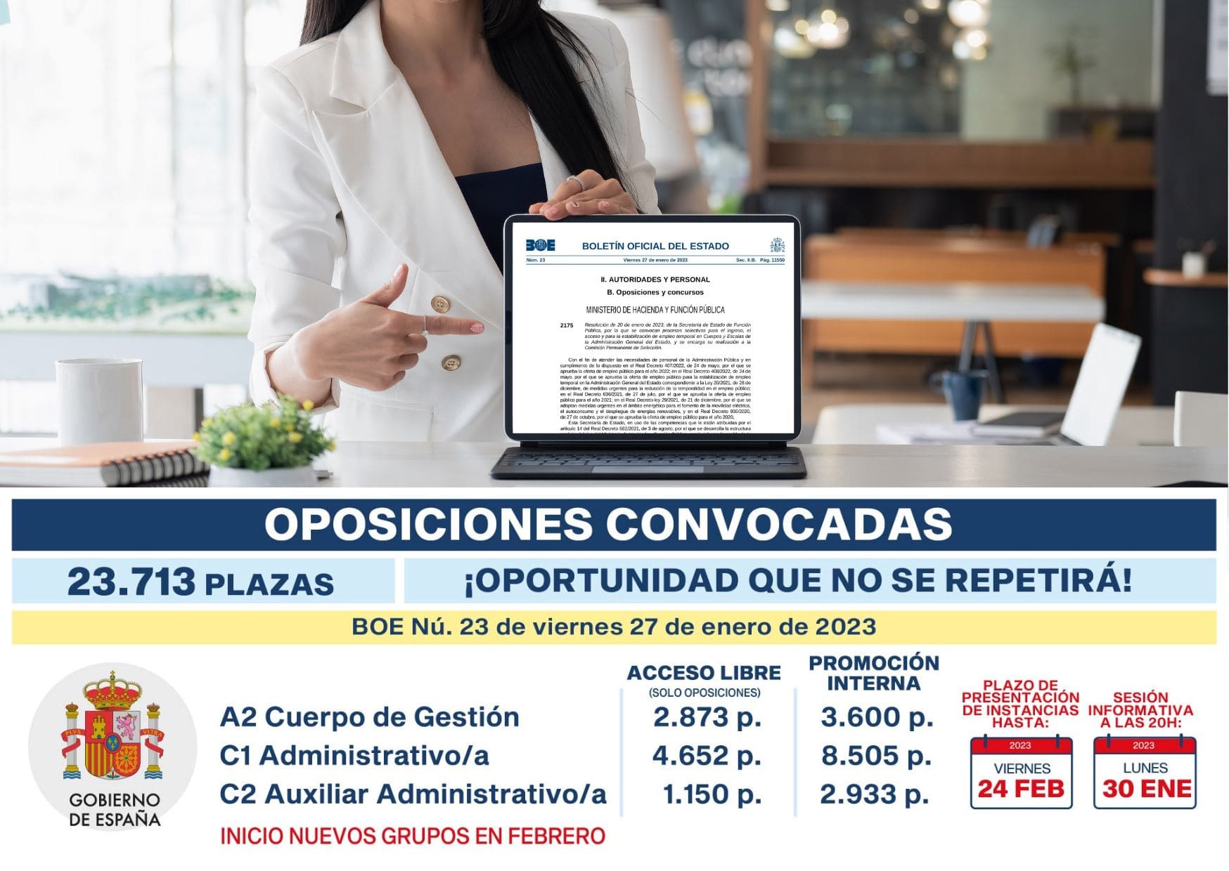 Cartel anunciando convocatoria E