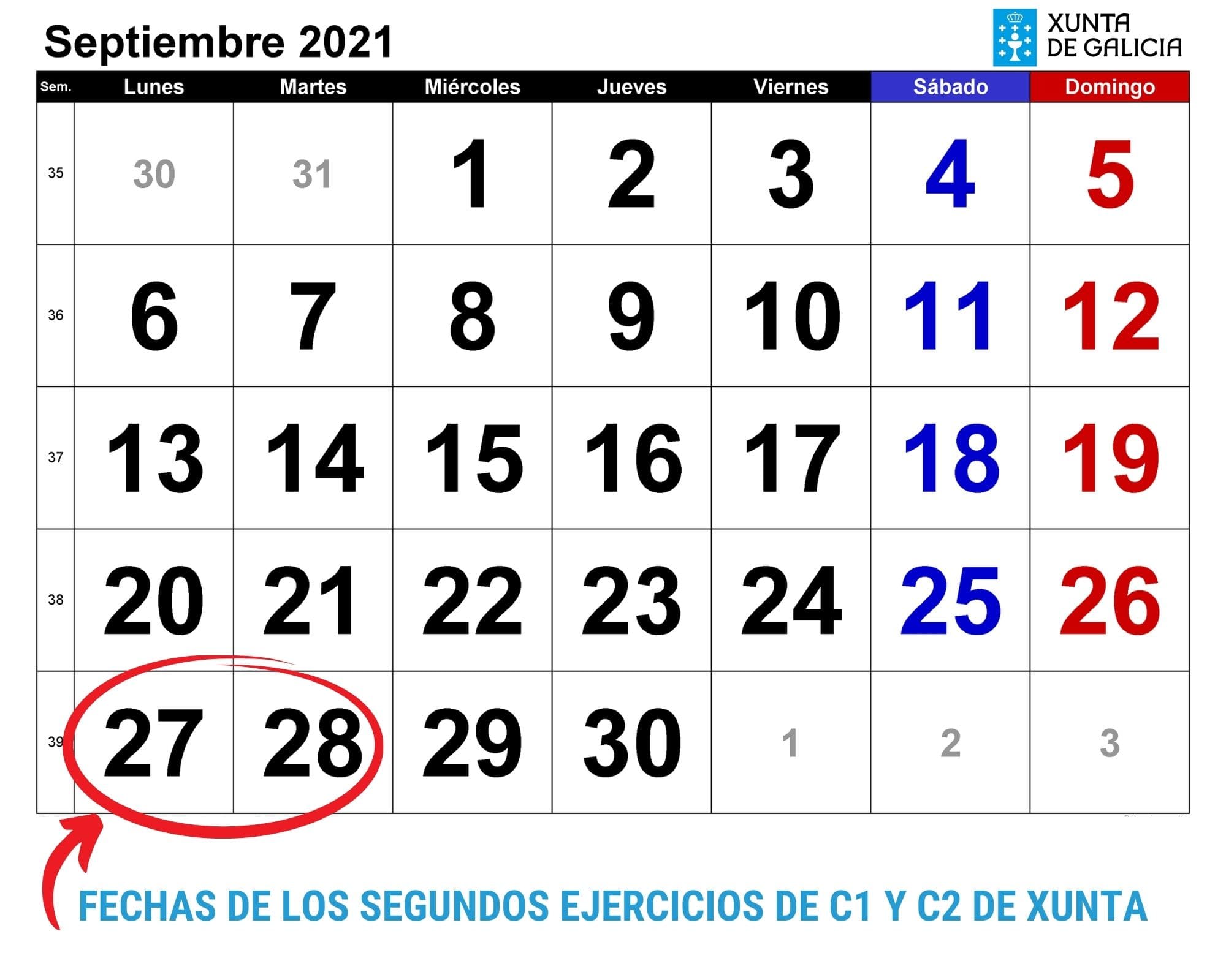 Calendario de septiembre de 2021