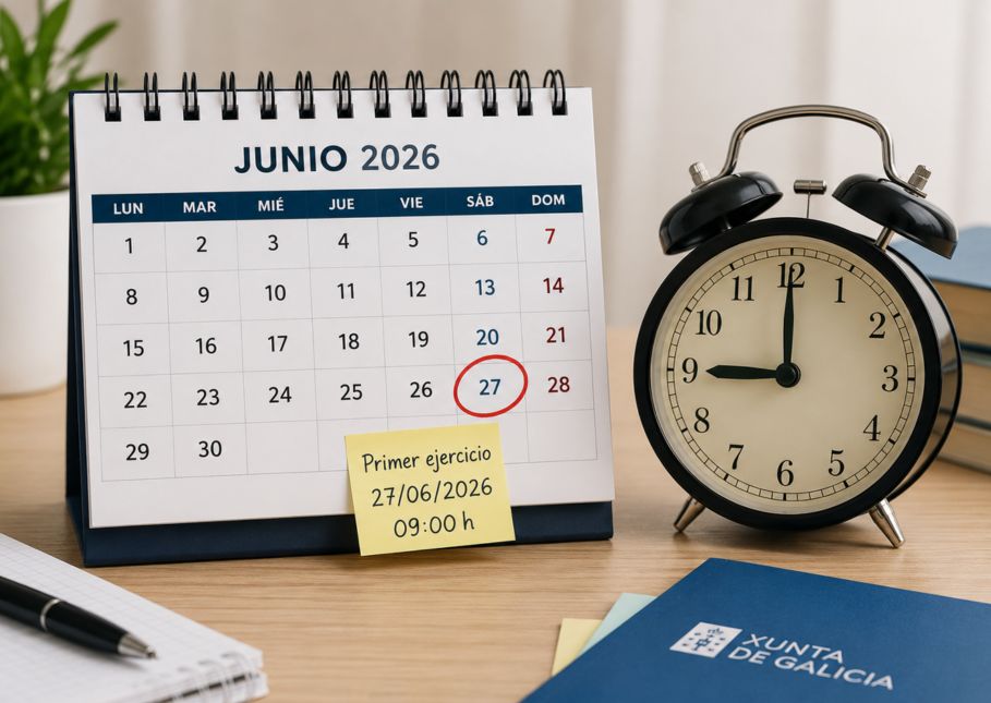 Calendario de junio y reloj