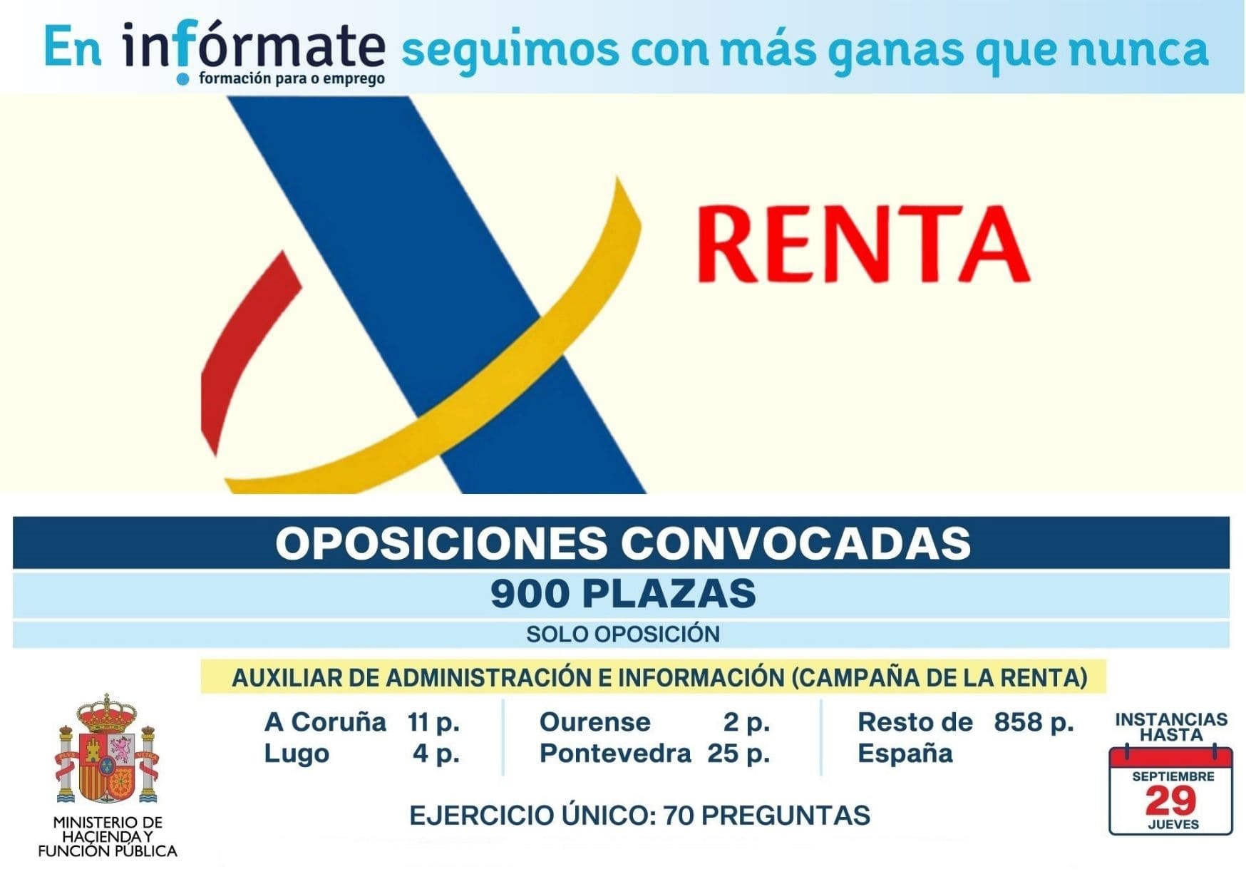Cartel anunciando proceso select