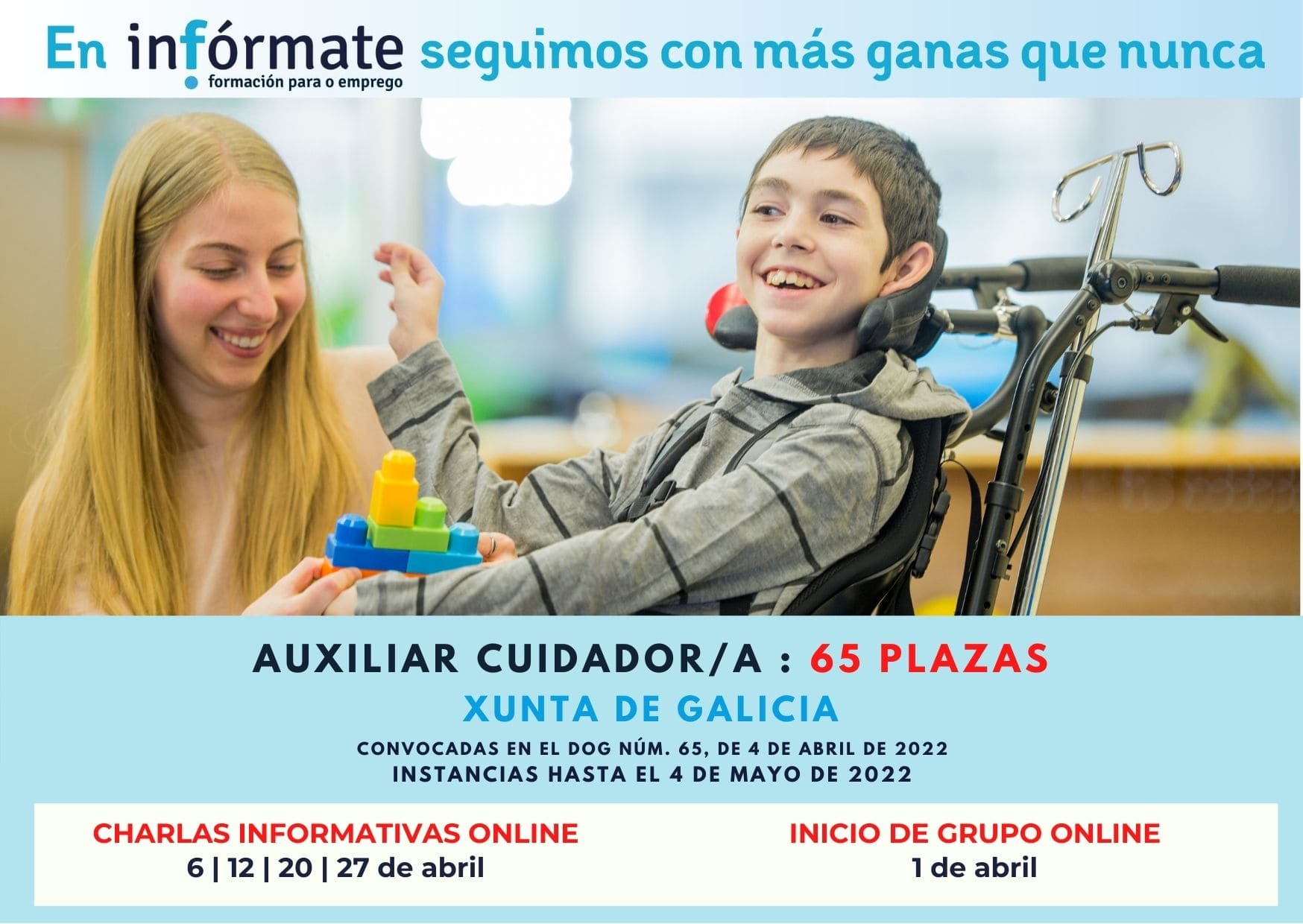 Cartel de Auxiliar Cuidador de X