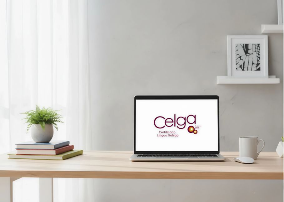 Logo Celga en un ordenador