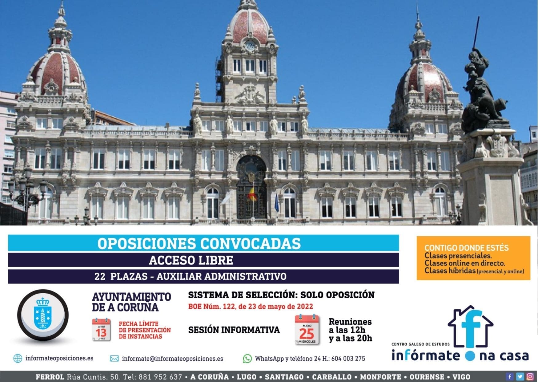 Cartel anunciando charlas inform