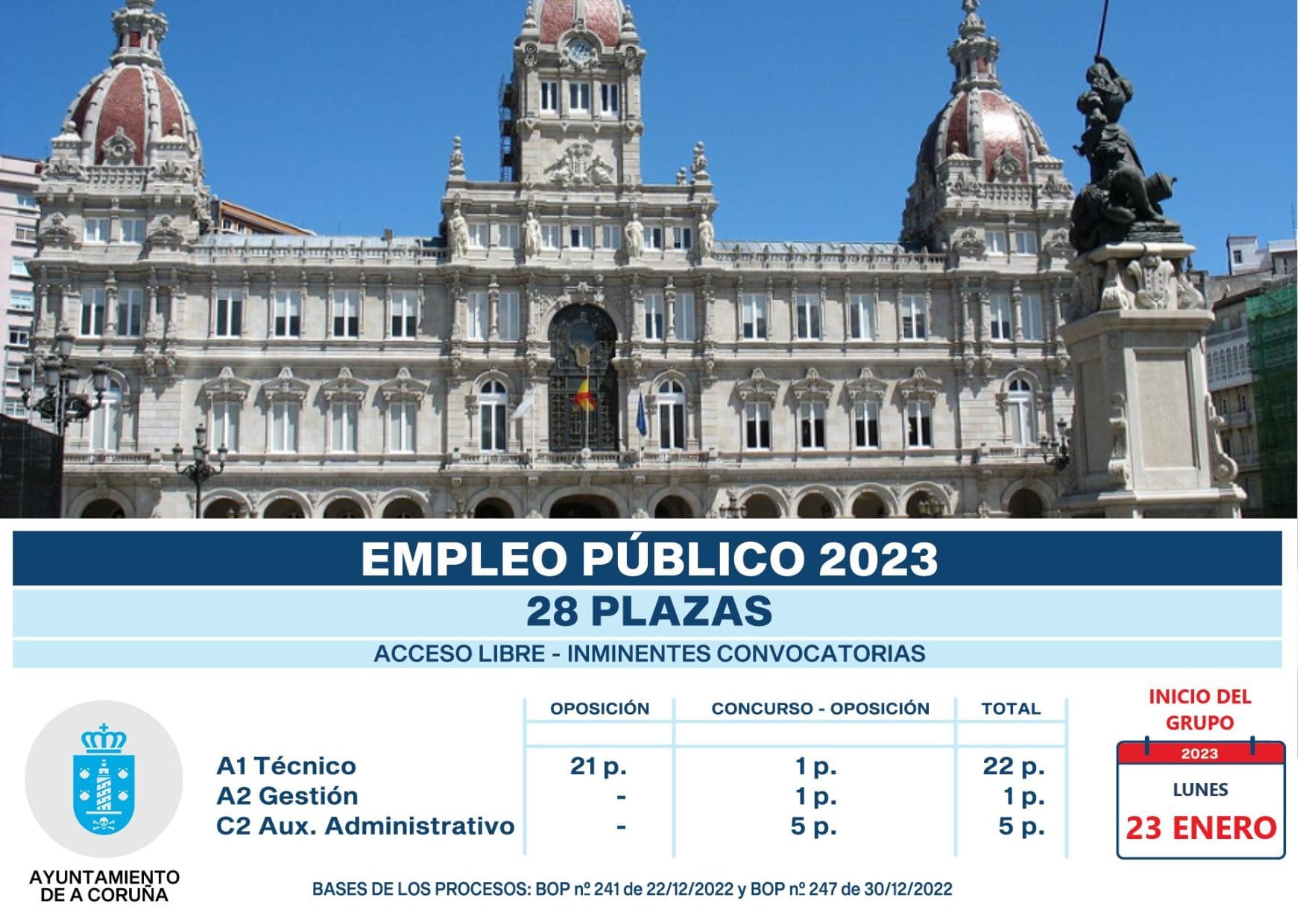 Cartel anunciando grupo Concello
