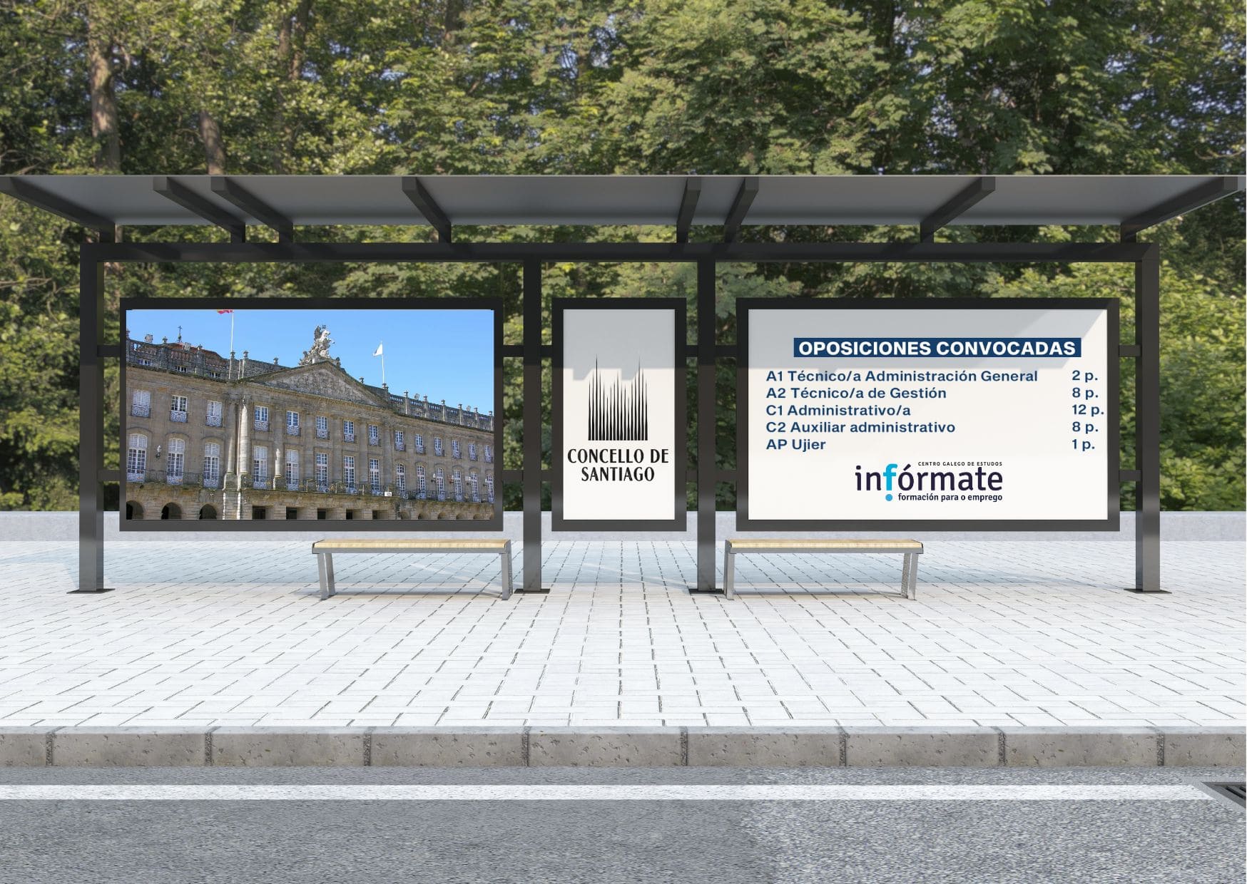 Cartel anunciando plazas Santiag