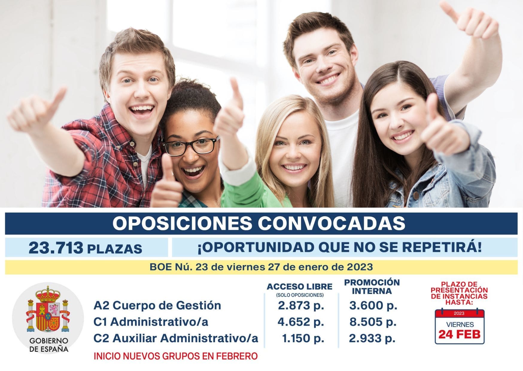 Cartel anunciando convocatoria E