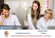 Cartel anunciando charla Adminis