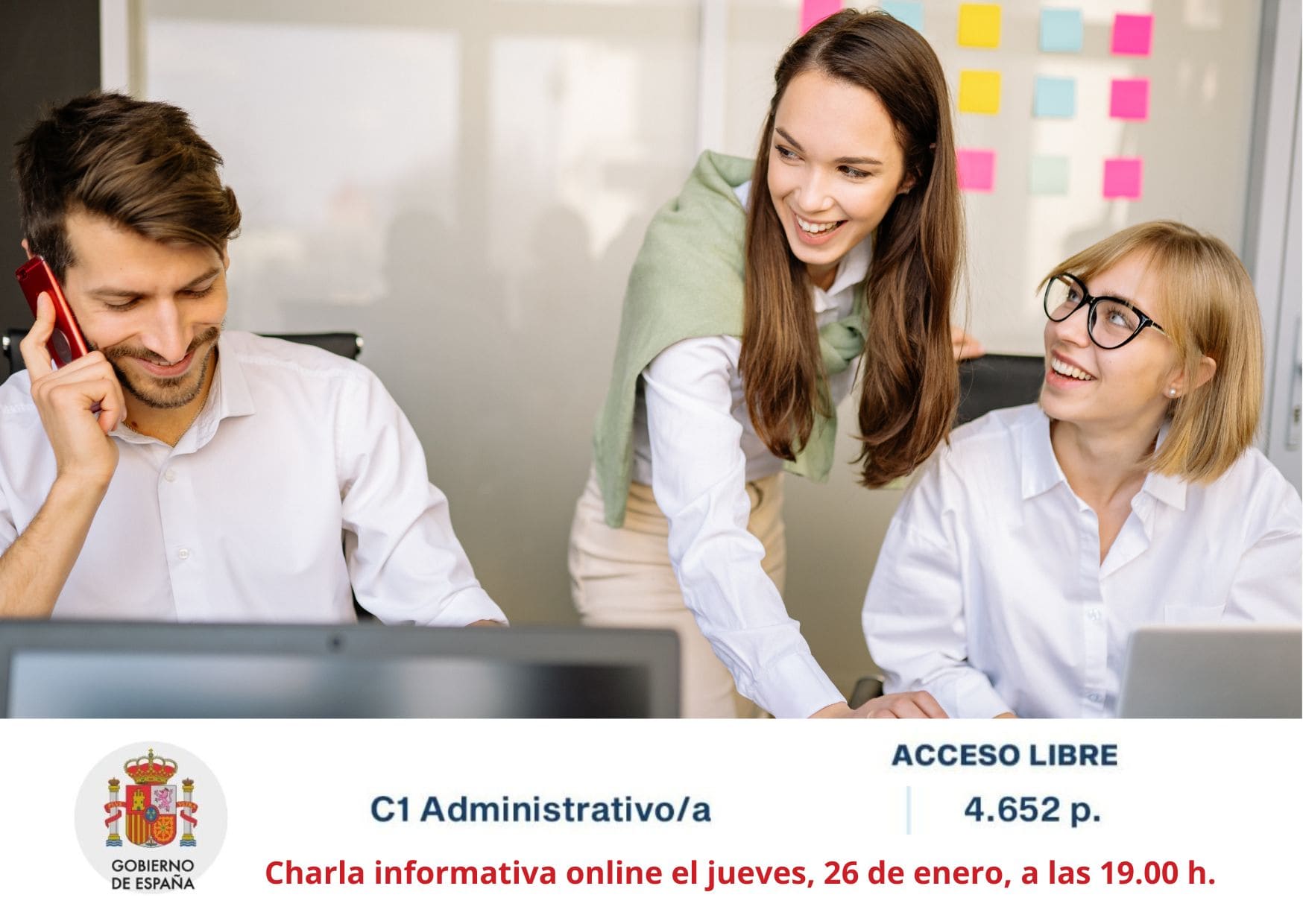 Cartel anunciando charla Adminis