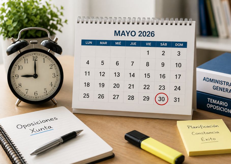 Calendario de mayo y reloj