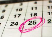 Calendario con día 25 rodeado