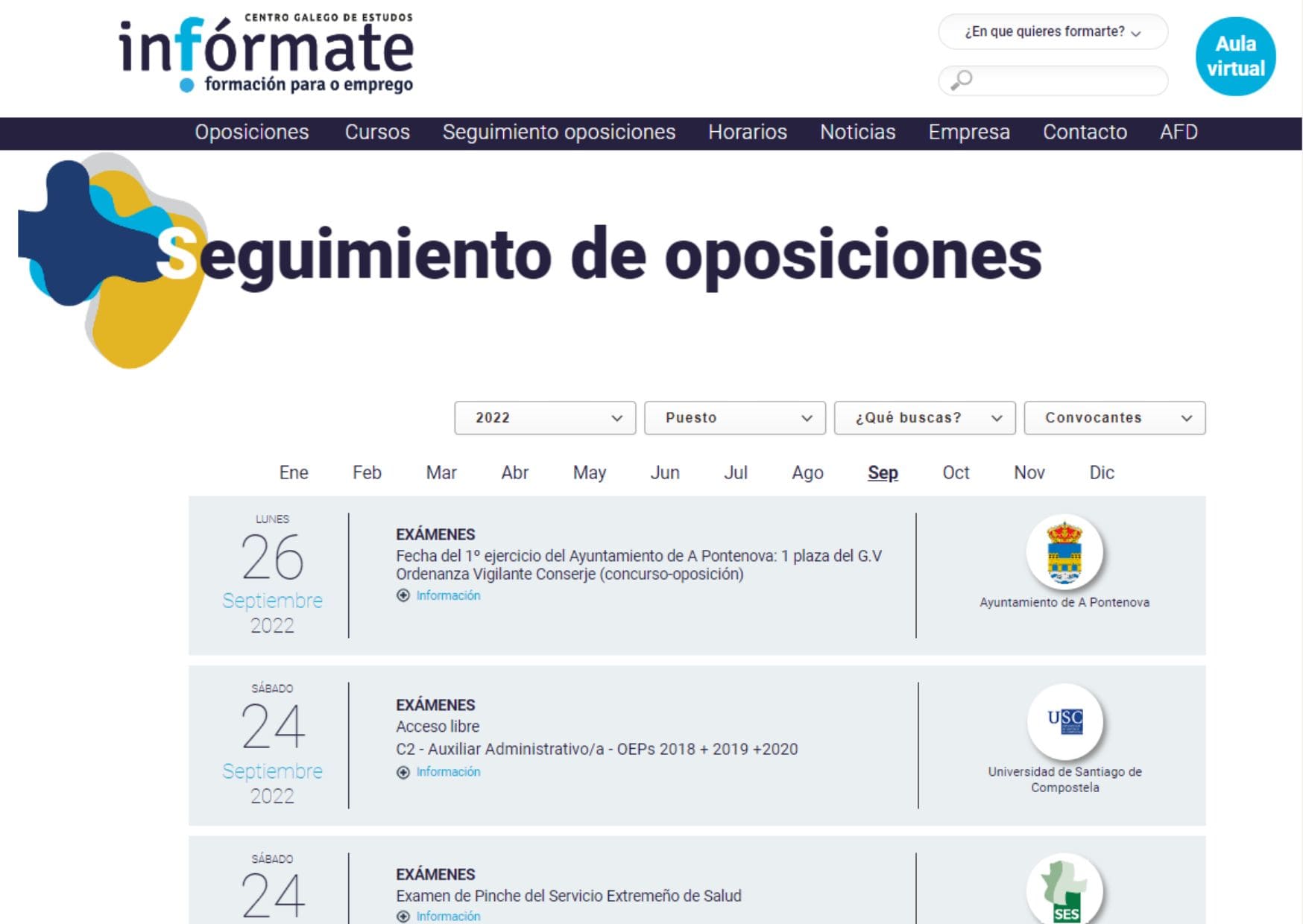 Seguimiento de oposiciones