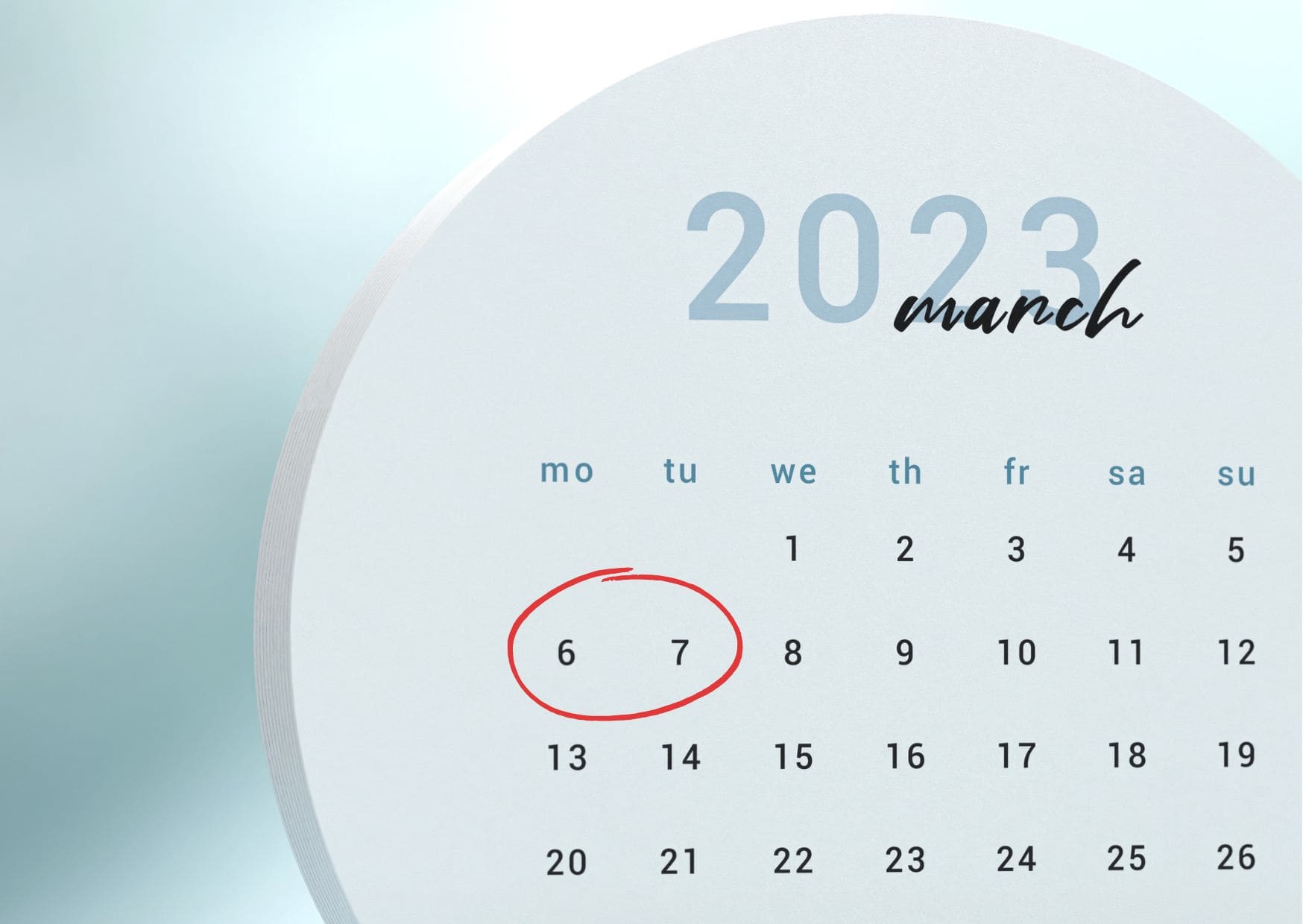 Calendario marzo 2023