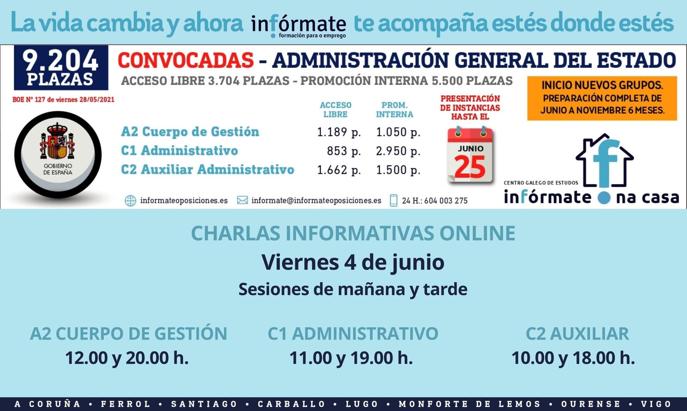 Cartel publicitario charlas onli