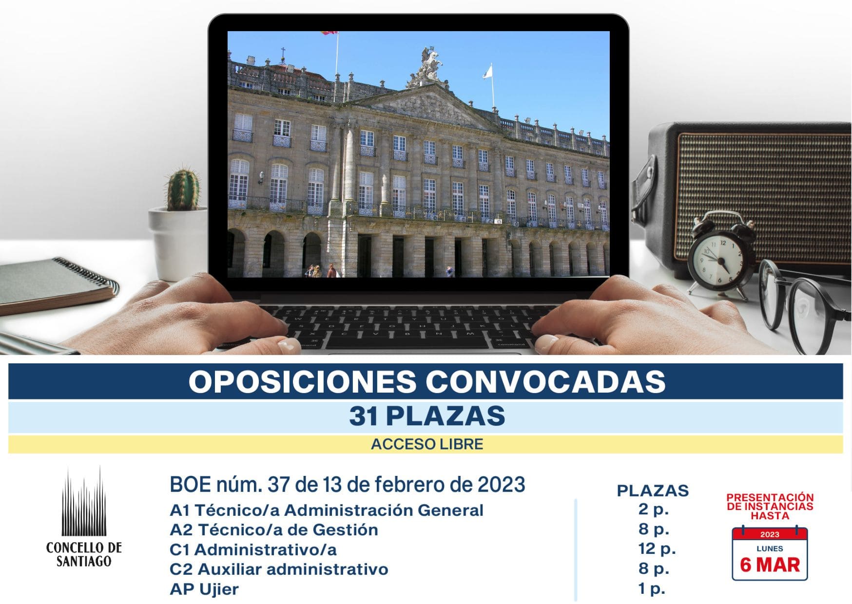 Cartel anunciando plazas del Con