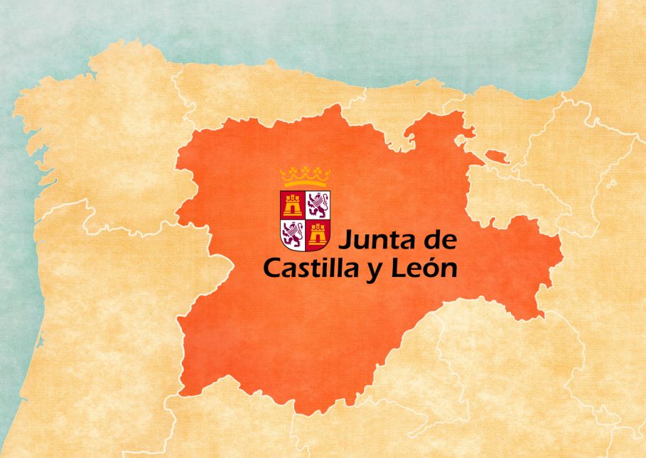 Mapa de Castilla y León y bander