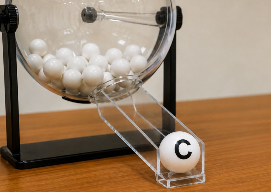 Bombo del que sale una bola con 