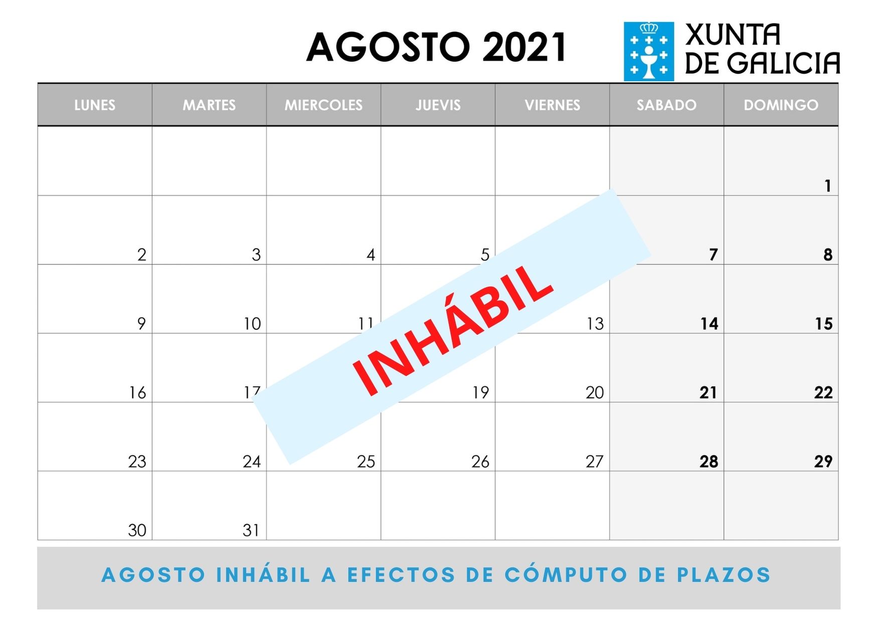 Calendario agosto 2021