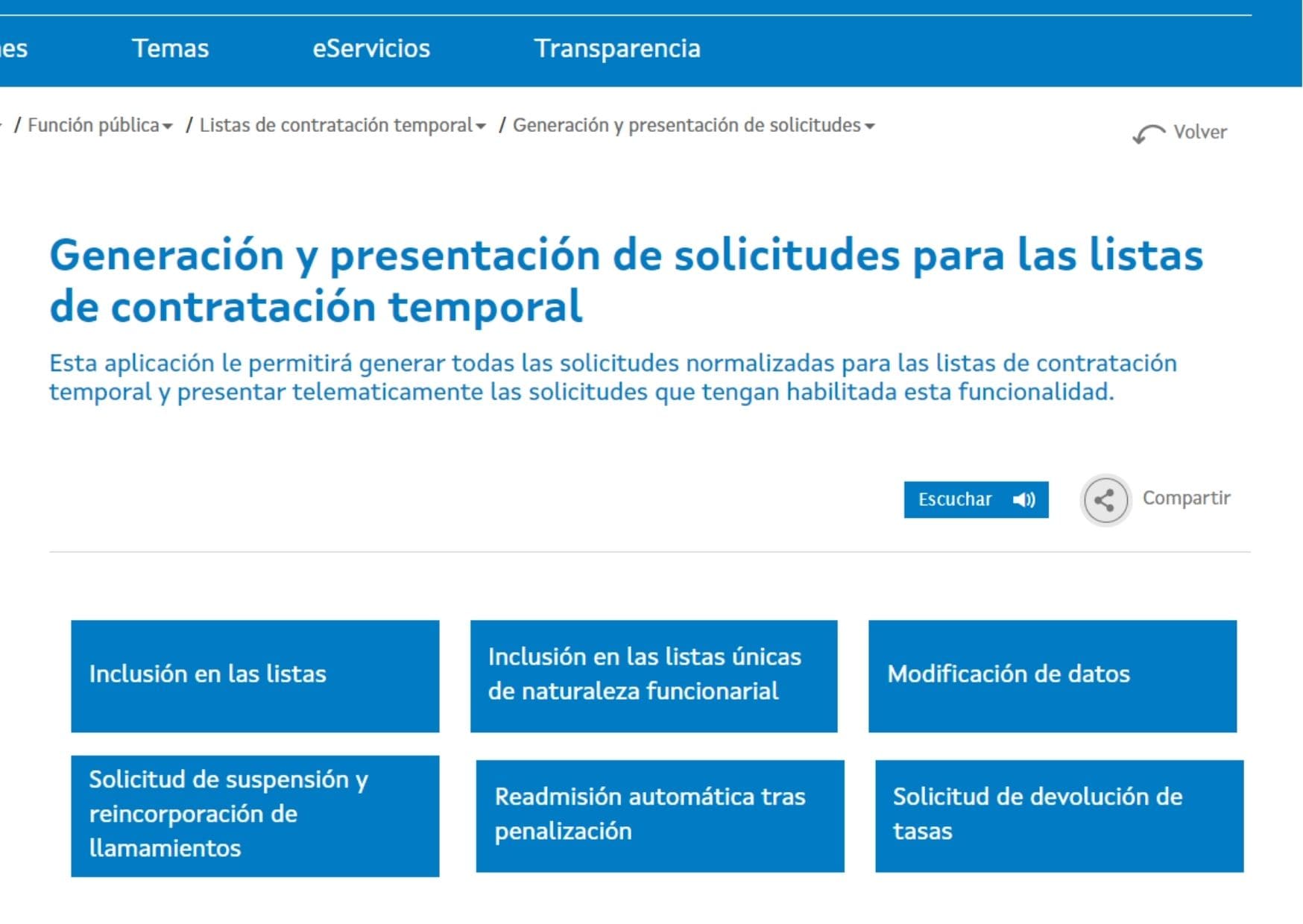 Espacio web listas de contrataci