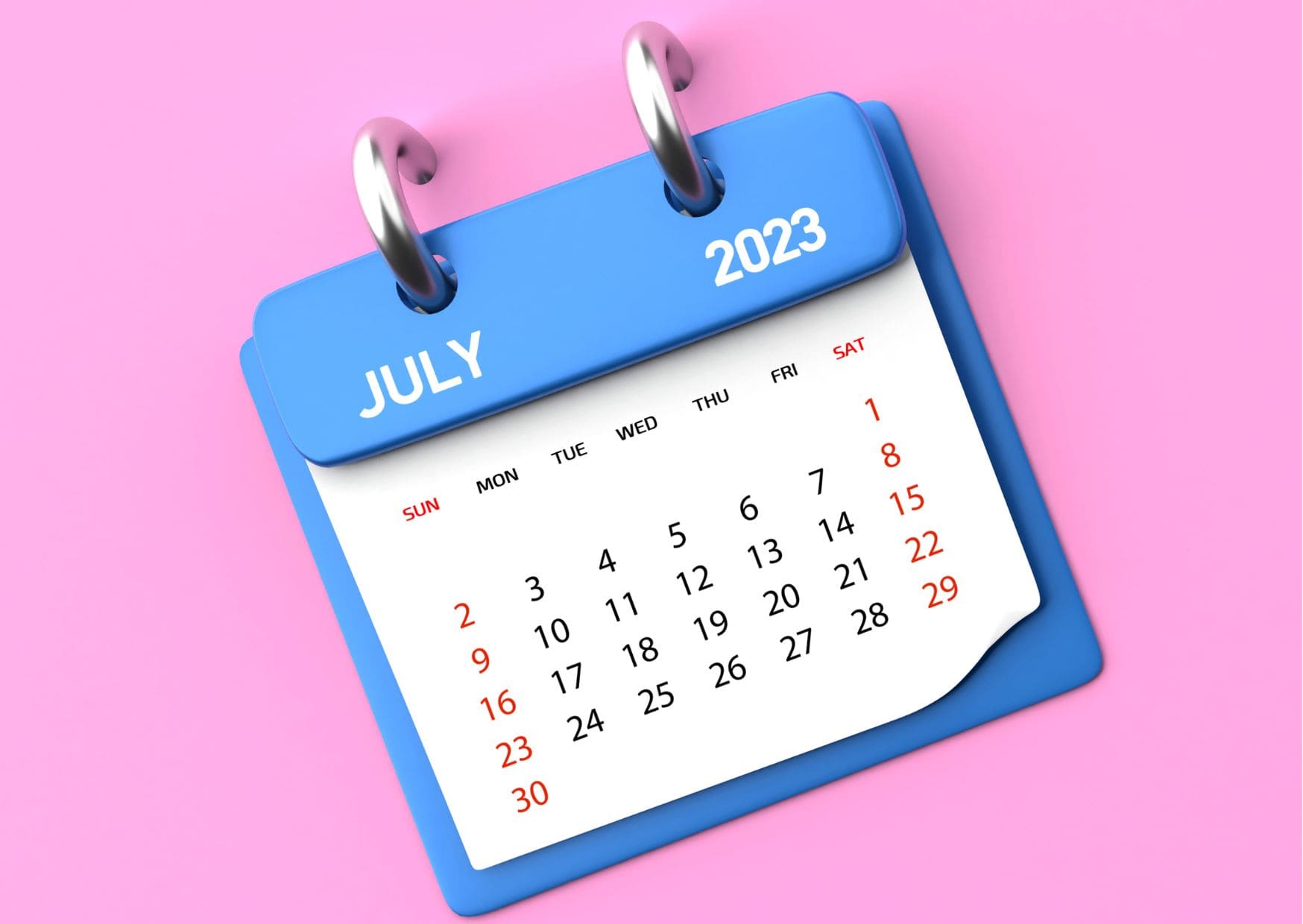 Calendario de julio 2023
