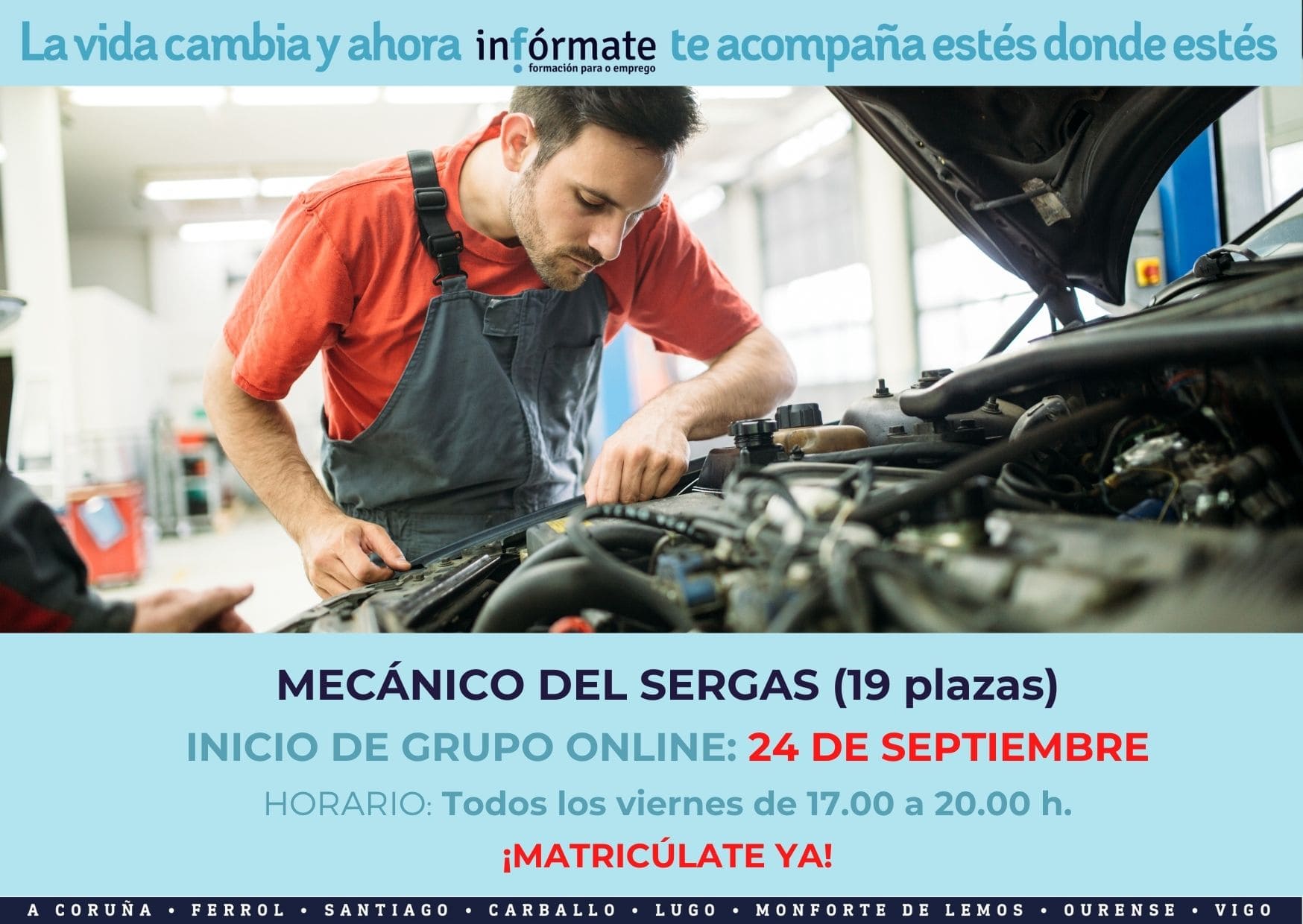 Cartel anunciando el inicio del 