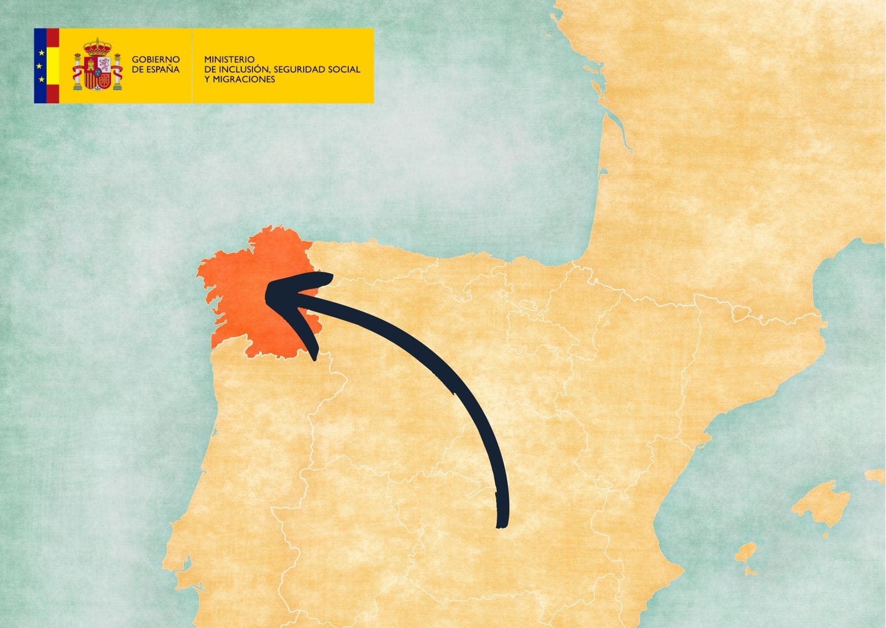 Mapa de España con destino Galic