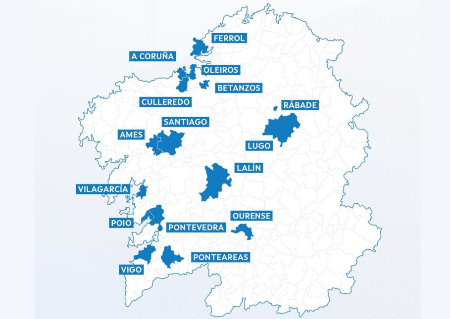 Mapa con las sedes de los exámen
