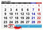 Calendario de agosto de 2021