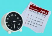 Calendario noviembre y reloj