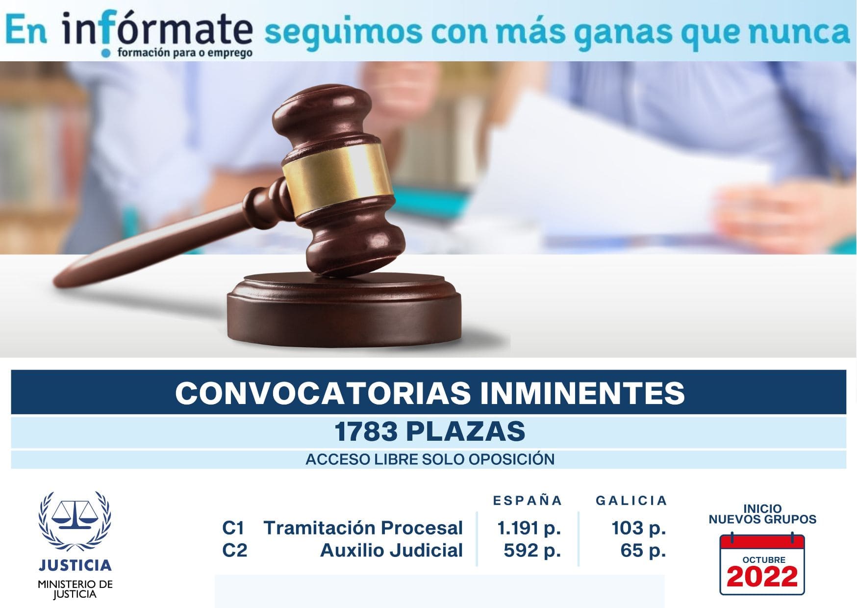 Cartel anunciando inicio grupo J