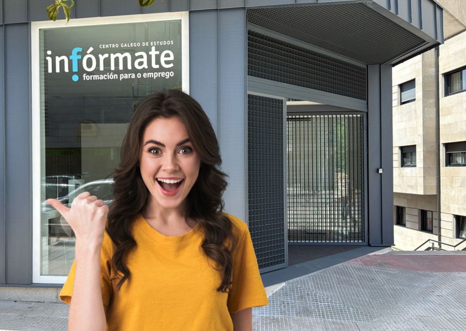 Chica delante de la sede de In.f